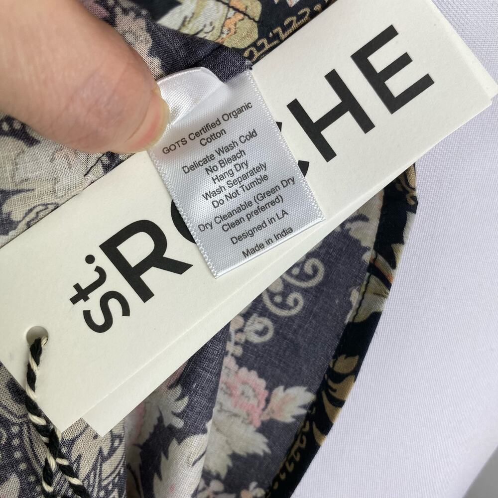 St. Roche Belladonna Floral Hatfield Mini Dress Size 2 $370 Organic Cotton - Picture 13 of 14